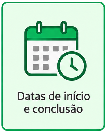 Data de início e conclusão