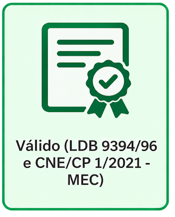 Válido (LDB 9394/96 e CNE/CP 1/2021 - MEC)